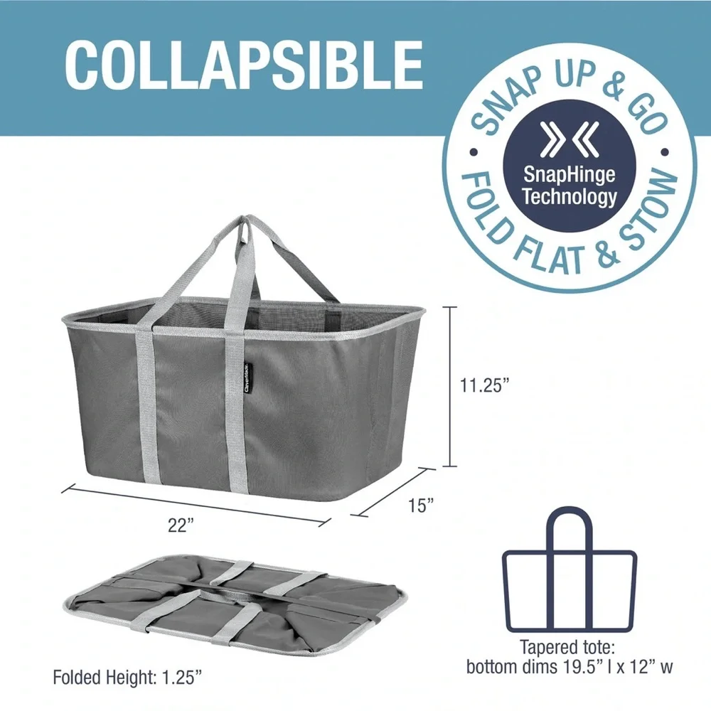 CleverMade Collapsible Laundry Basket Tote- 2 Pack - Picture 6 of 9